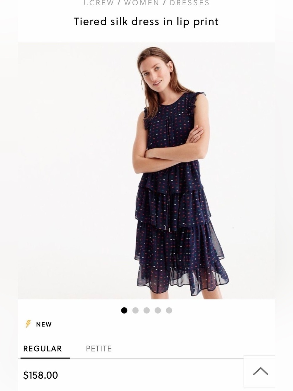 J. Crew Dress Size 6 Lips Print Silk
